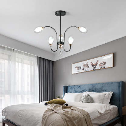 Modern Black and gold pendant chandelier