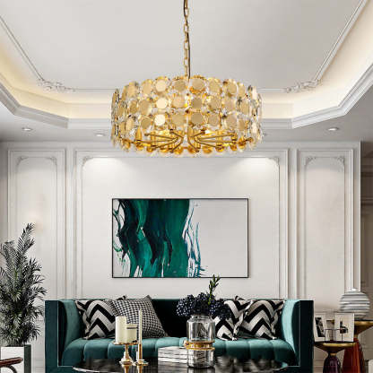 Gold Coin Crystal Chandelier