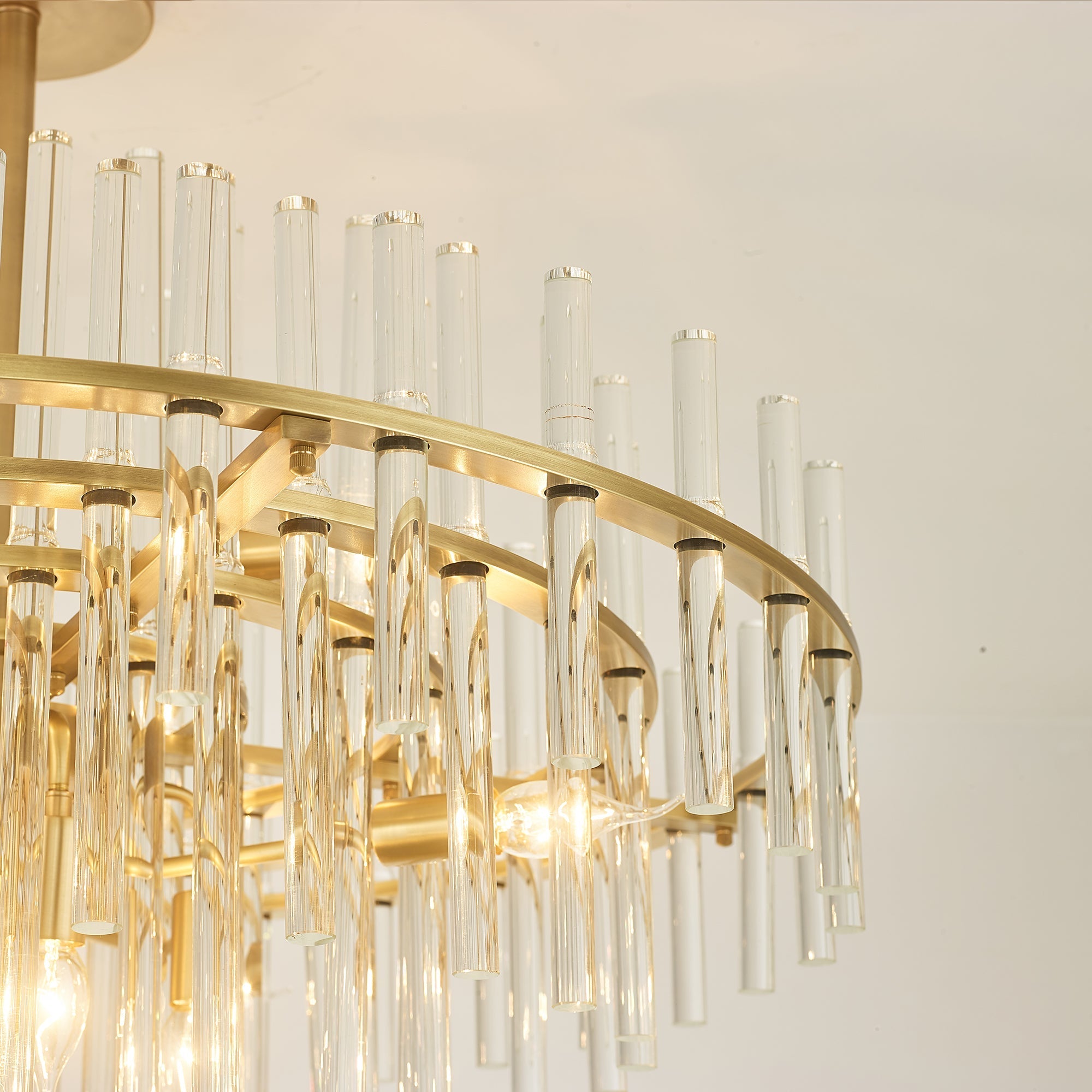 Long tube golden chandelier