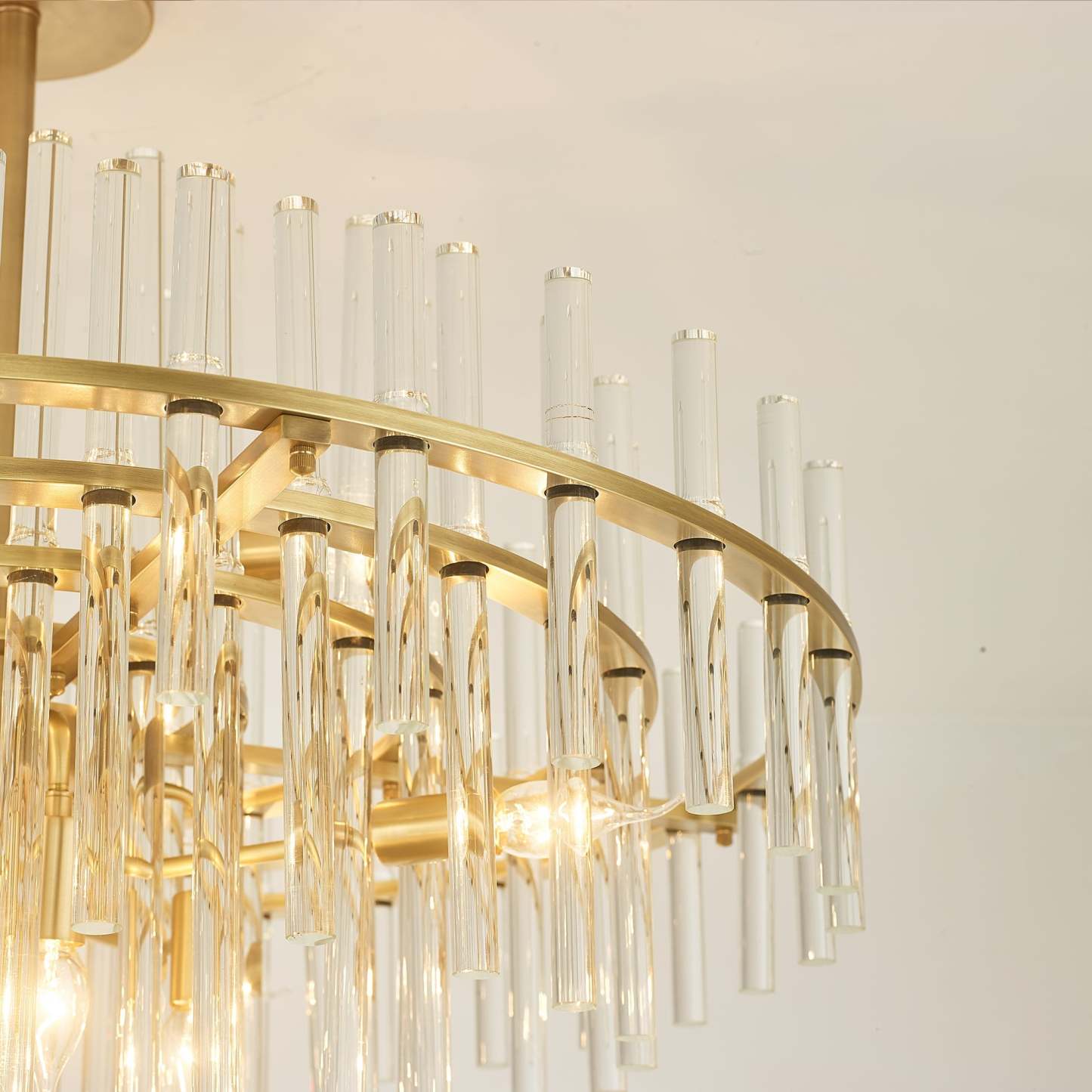 Long tube golden chandelier