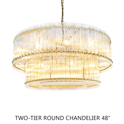 San Marc Handmade Glass 2-Tier Round Chandelier 48"