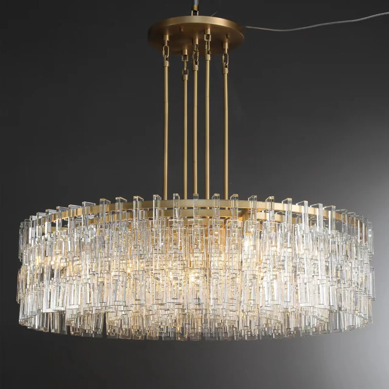 Marigold 1-Tier Crystal Chain Round Chandelier 60"