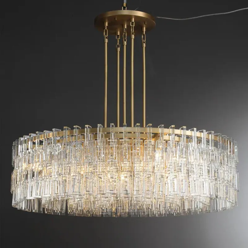 Marigold 1-Tier Crystal Chain Round Chandelier 60"