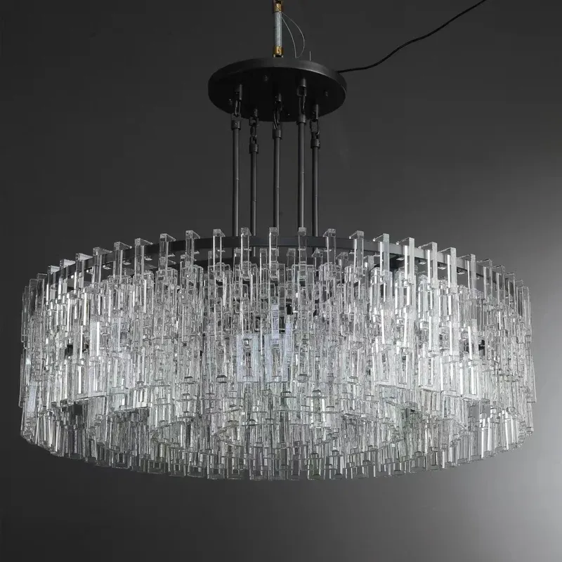 Marigold 1-Tier Crystal Chain Round Chandelier 48"