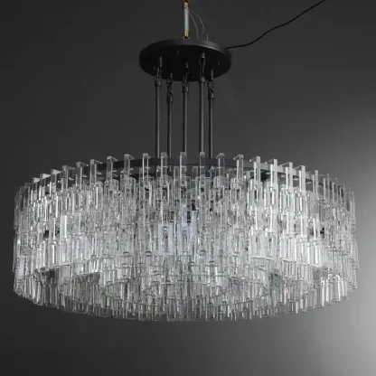 Marigold 1-Tier Crystal Chain Round Chandelier 48"