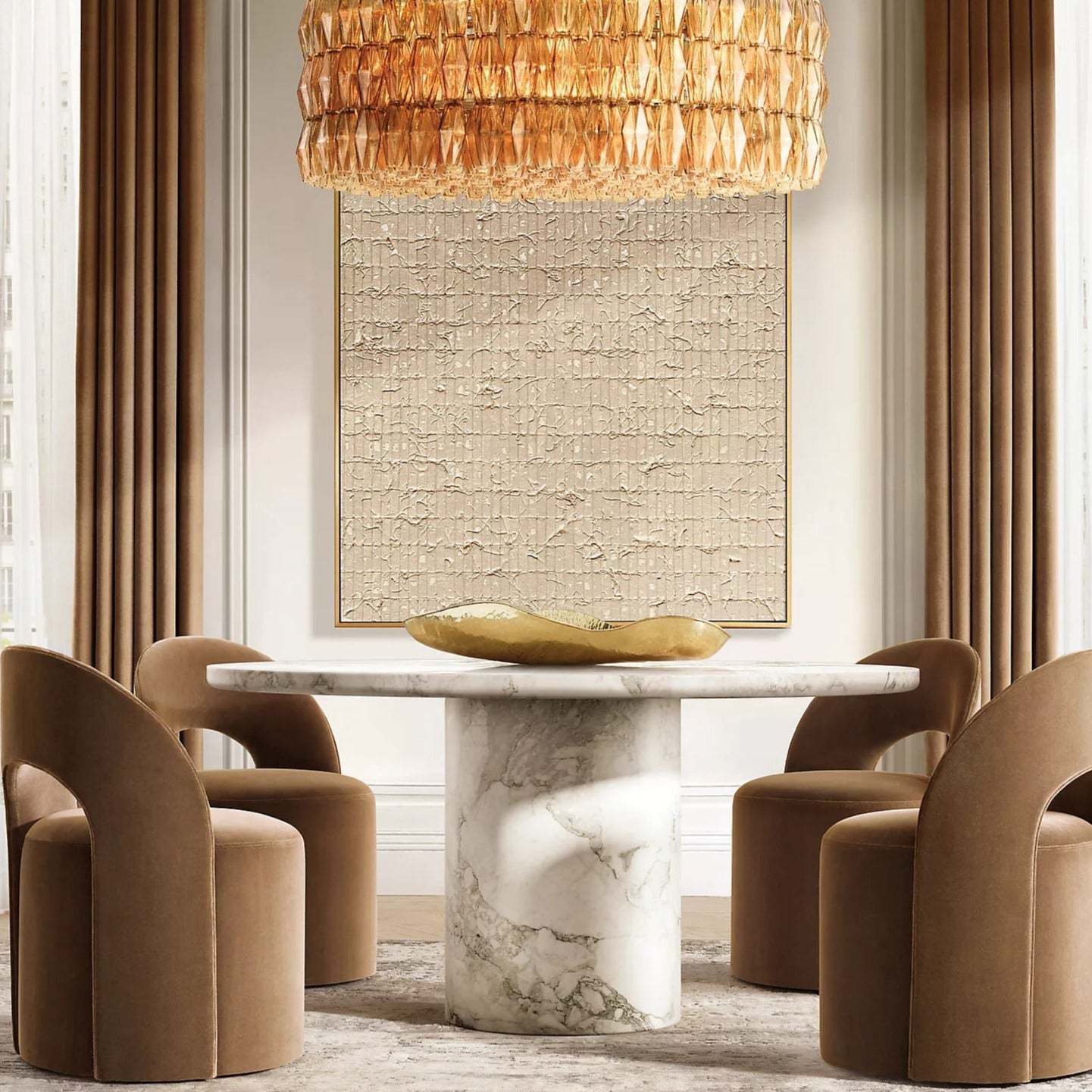 Chiara Glass Round Chandelier 47"