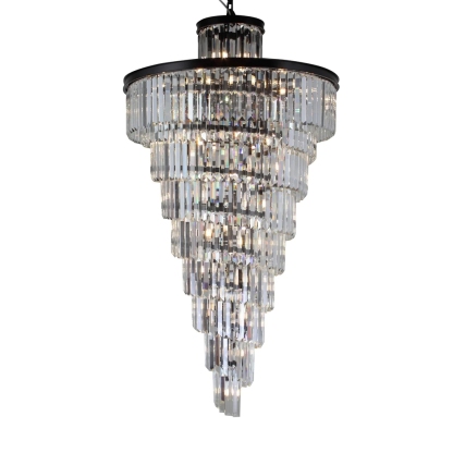 Odeon Spiral Tiered/ Layered Crystal Chandelier Light