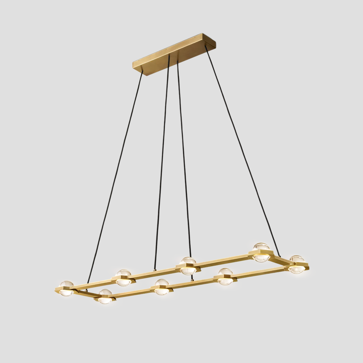 Eclatanti Crystal Ball Rectangular Chandelier 54" 72"