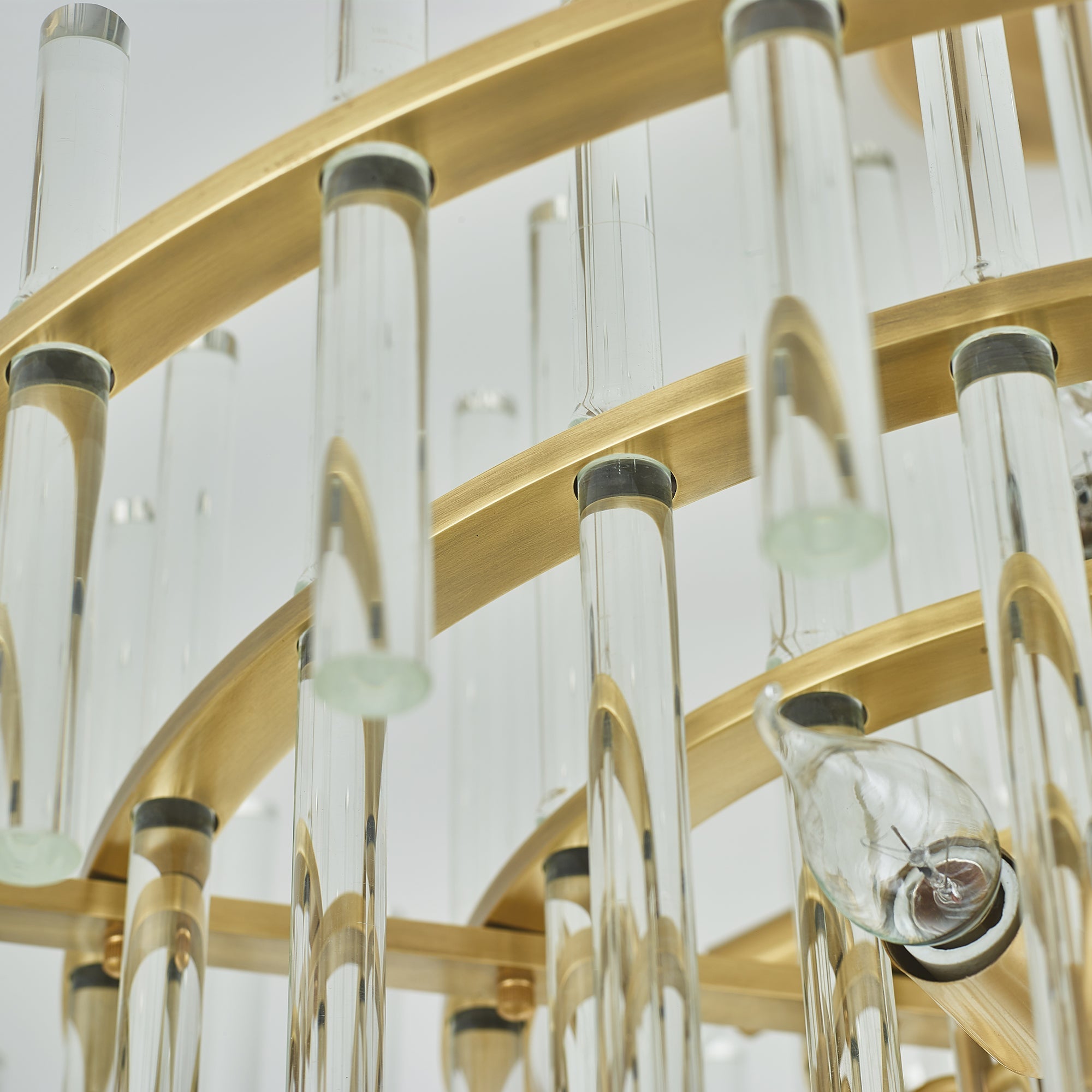 Long tube golden chandelier