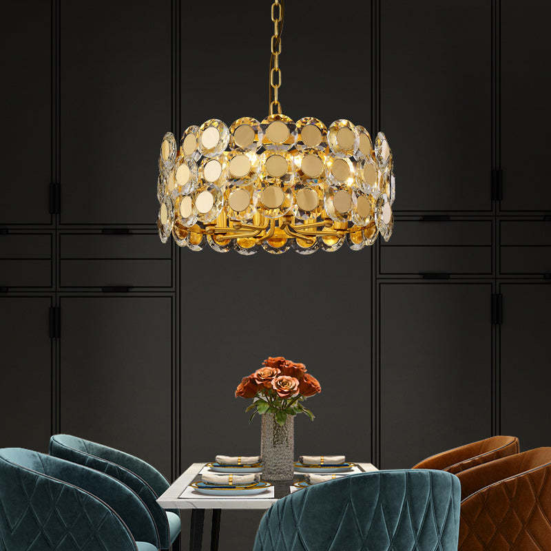 Gold Coin Crystal Chandelier
