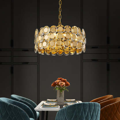 Gold Coin Crystal Chandelier