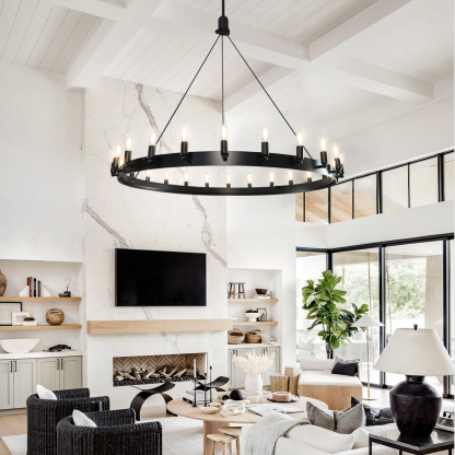 Camin Vintage Filament Round Chandelier 50"