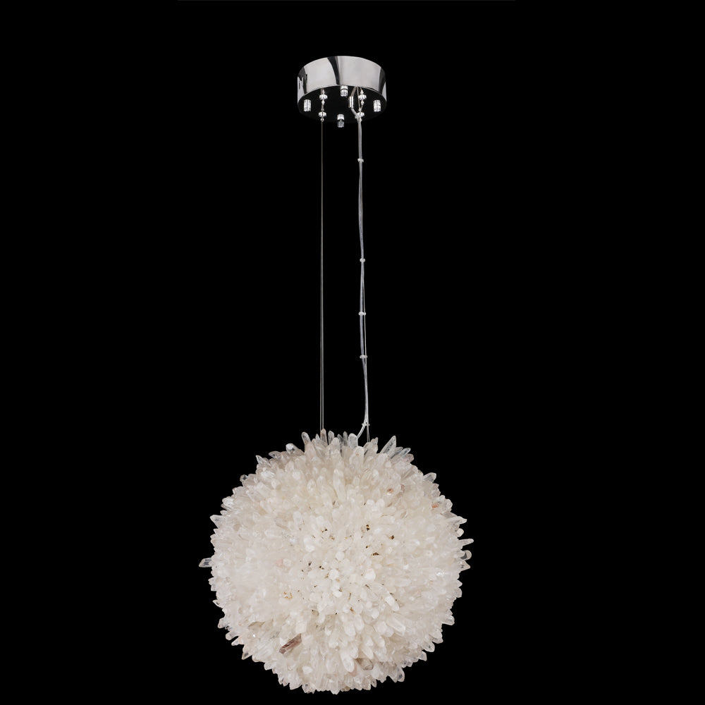 Rock Crystal Clear Geode Quartz Crystal Ball Modern Pendant Light