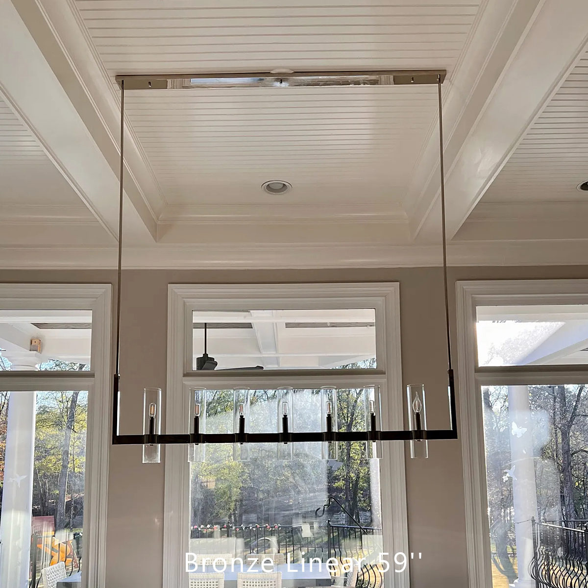 Revella Glass Cup Linear Chandelier 59"