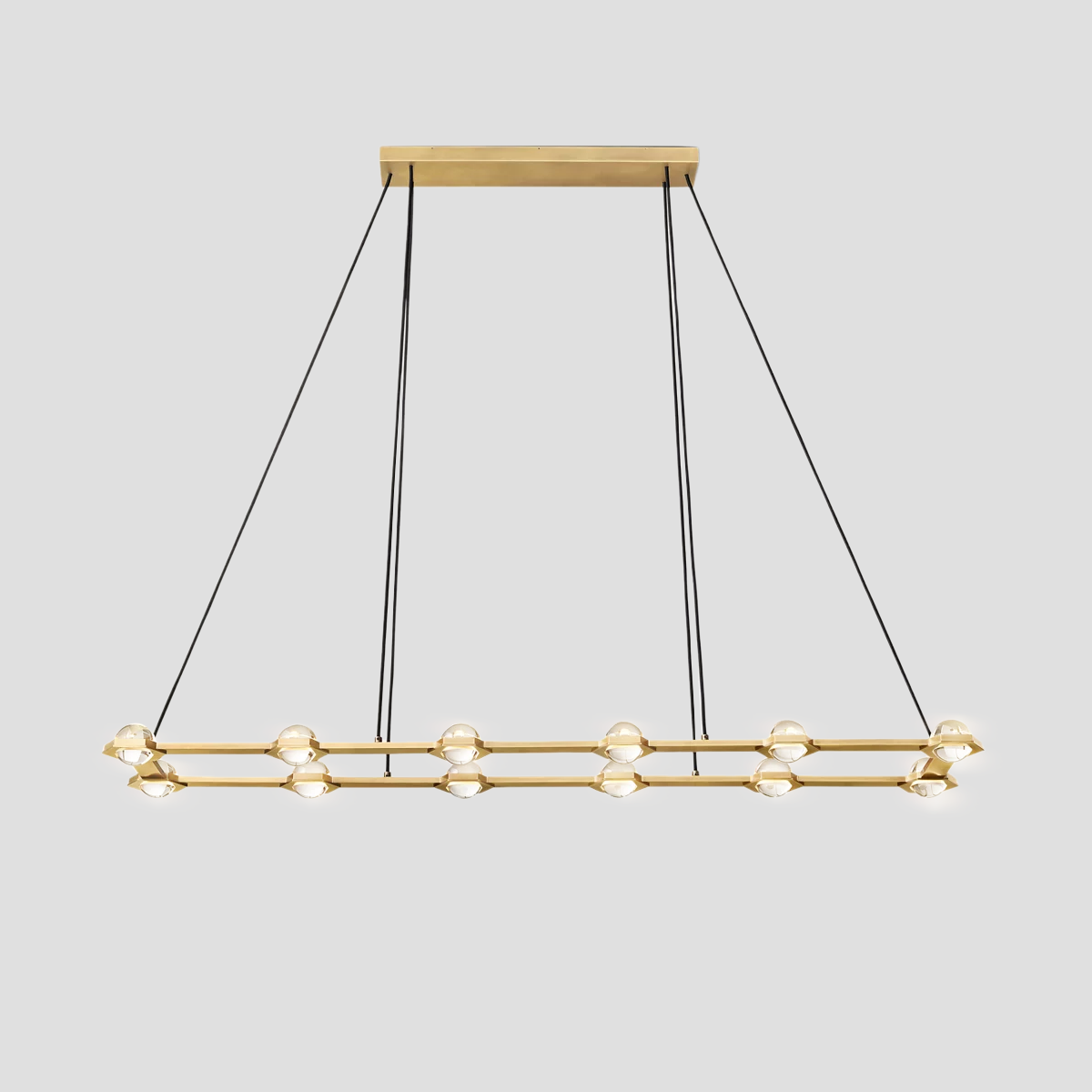 Eclatanti Crystal Ball Rectangular Chandelier 54" 72"