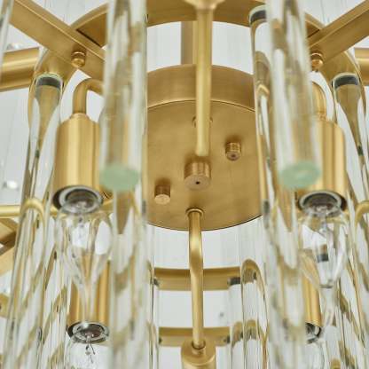 Long tube golden chandelier