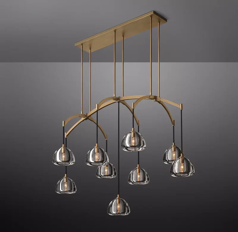 Hemispheres Linear Chandelier 54''