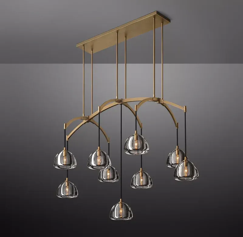 Hemispheres Linear Chandelier 54''