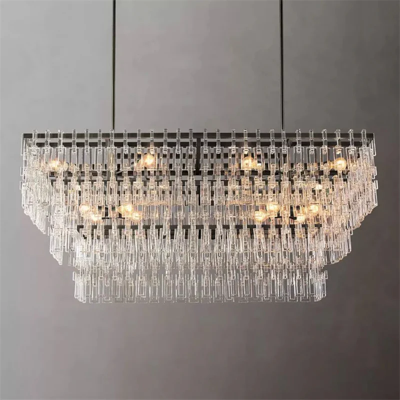 Marigold Multi-Tier Crystal Chain Rectangle Chandelier 60" & 72"