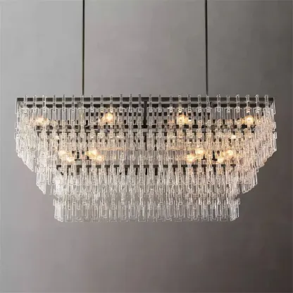 Marigold Multi-Tier Crystal Chain Rectangle Chandelier 60" & 72"
