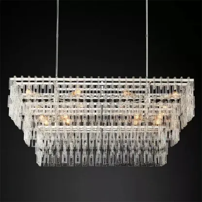 Marigold Multi-Tier Crystal Chain Rectangle Chandelier 60" & 72"