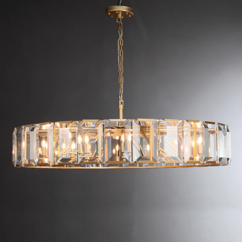 Halow Faceted Crystal Round Chandelier 60"