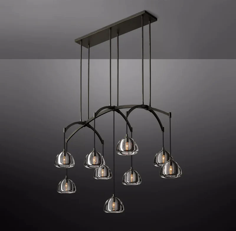 Hemispheres Linear Chandelier 54''