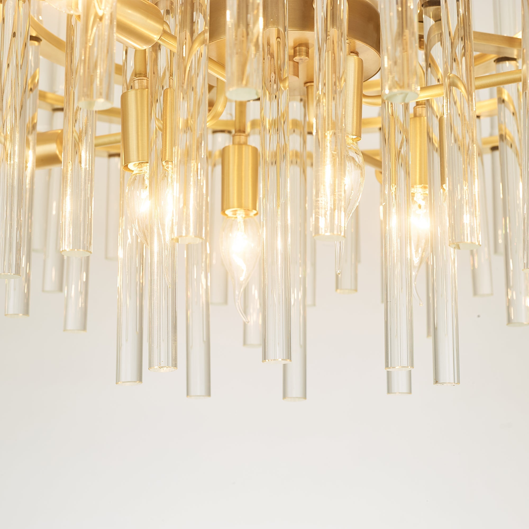 Long tube golden chandelier