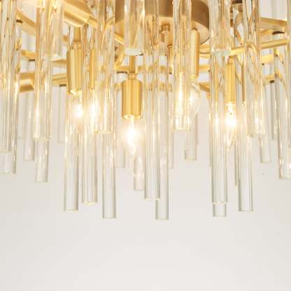Long tube golden chandelier