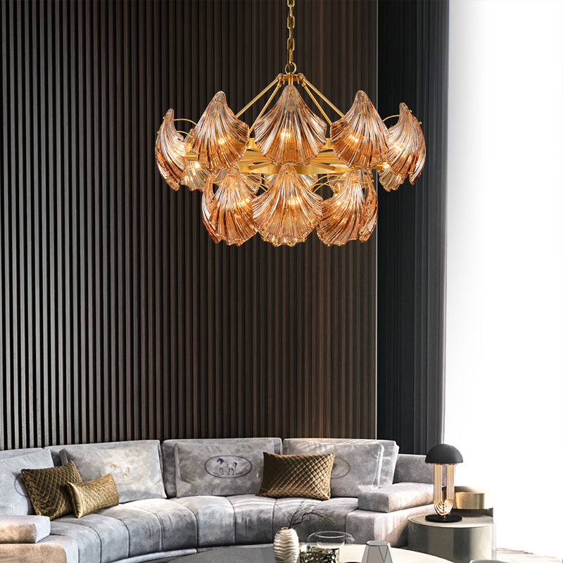 Evale Shell Two-layer Round Chandelier D31"