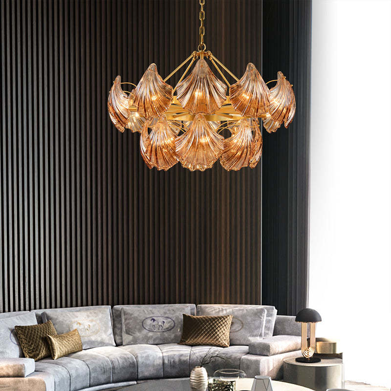 Evale Shell Two-layer Round Chandelier D31"