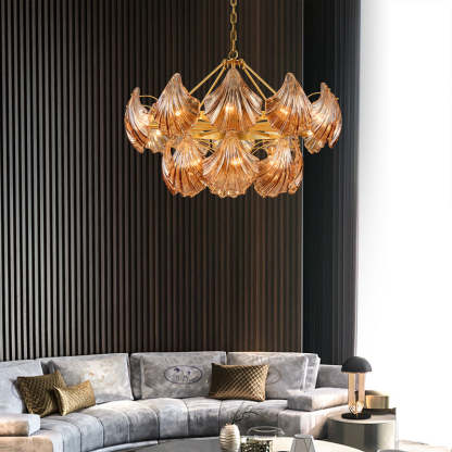 Evale Shell Two-layer Round Chandelier D31"
