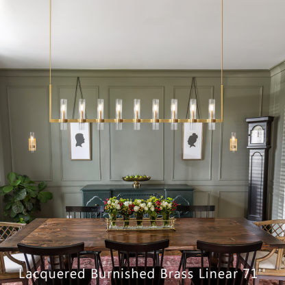 Revella Glass Cup Linear Chandelier 71"
