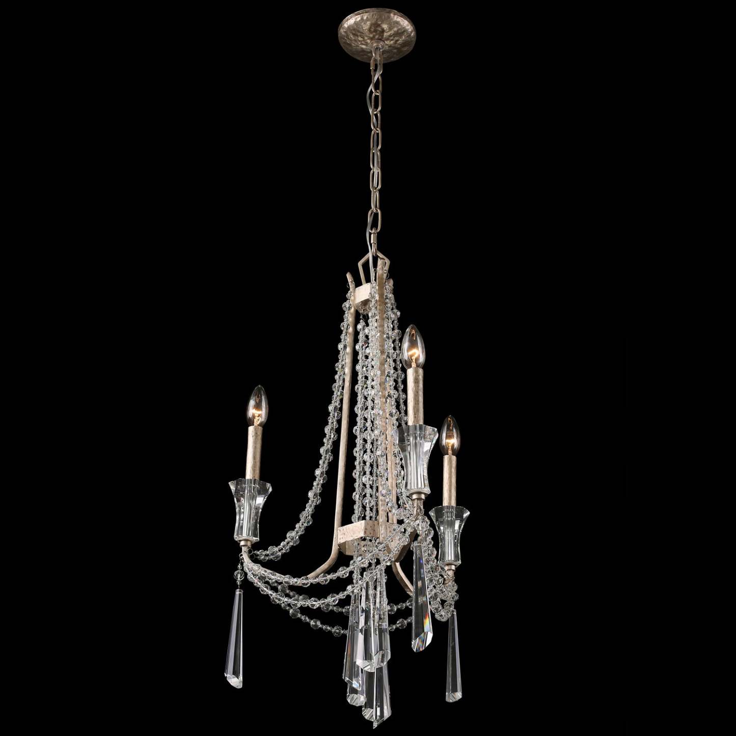 Varaluz Barcelona Three Light Chandelier In Transcend Silver