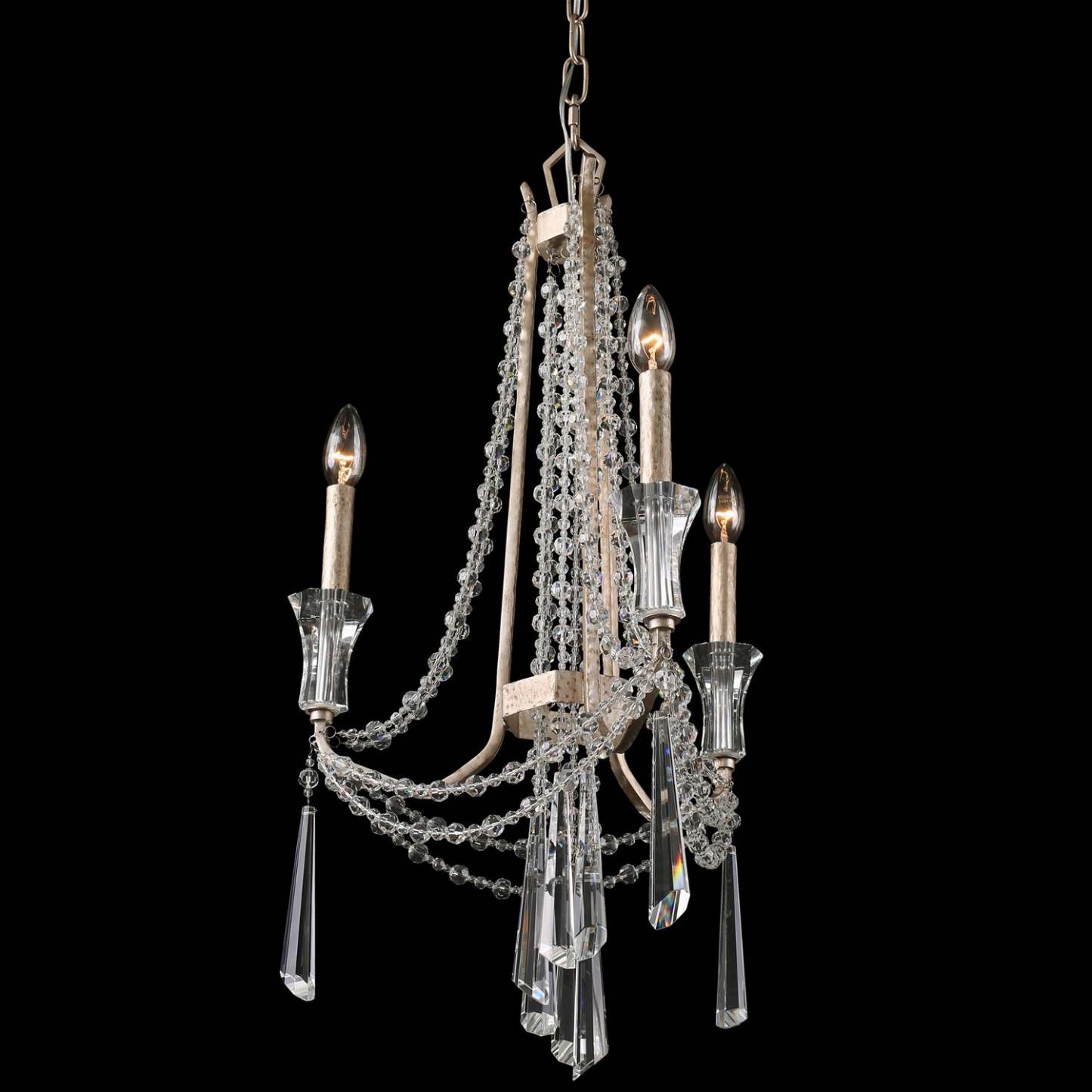 Baylor  Three Light Chandelier In Transcend Silver