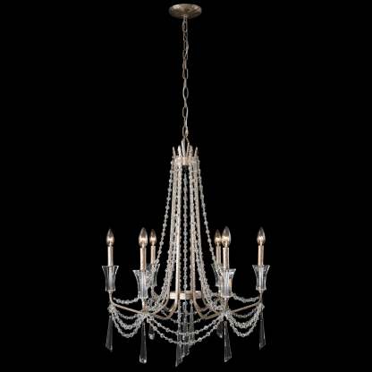 Varaluz Barcelona Six Light Chandelier In Transcend Silver
