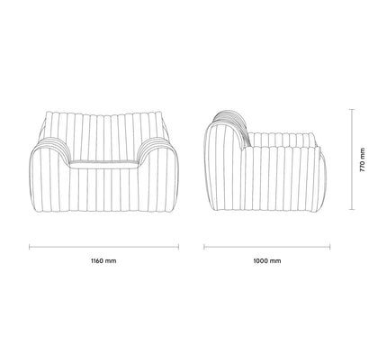Aspen Channel Occasional Chair Specifications