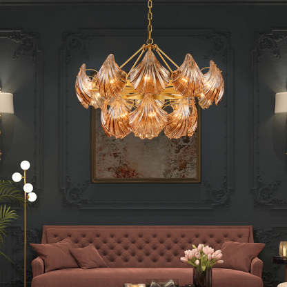 Evale Shell Two-layer Round Chandelier D31"