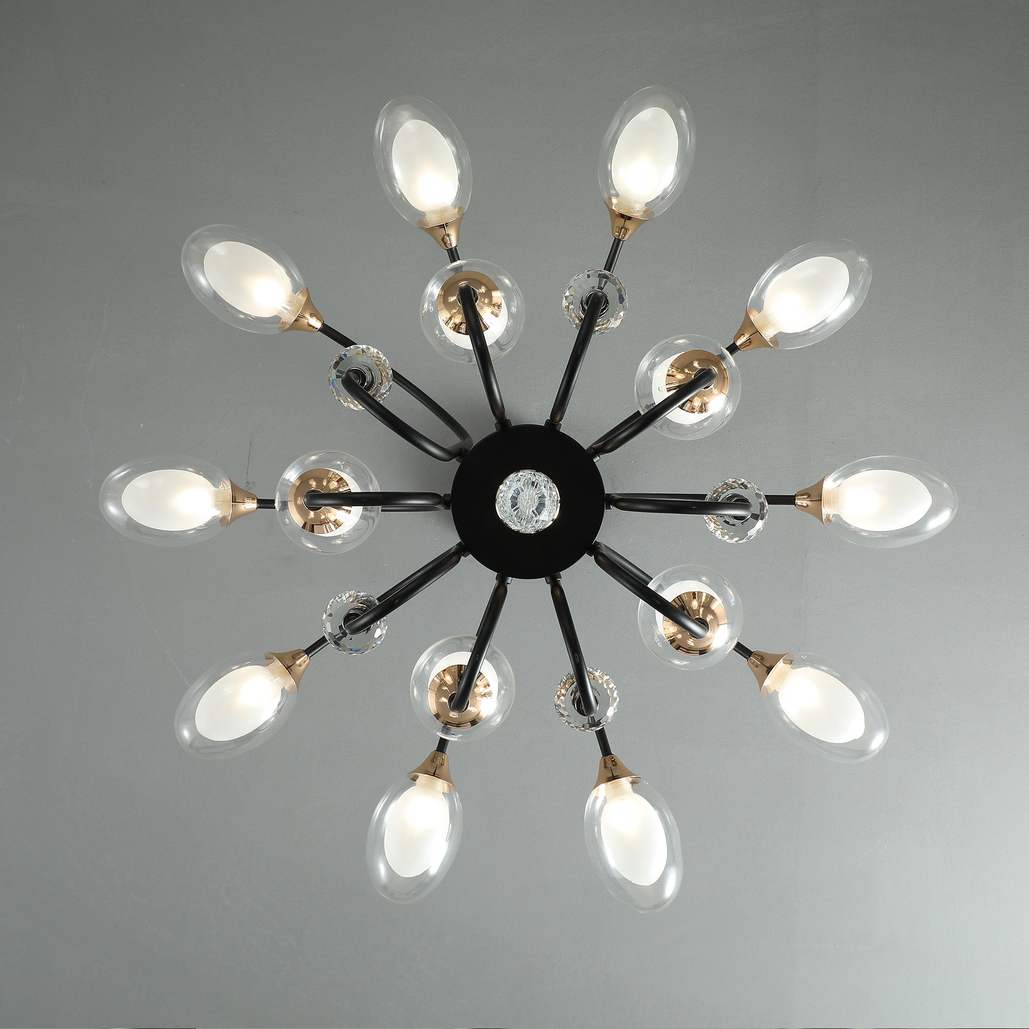 Modern Black and gold  pendant chandelier