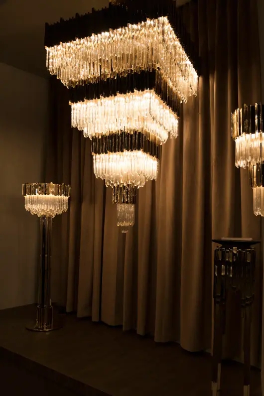  Evan 75-Light Square Crystal Modern Chandelier