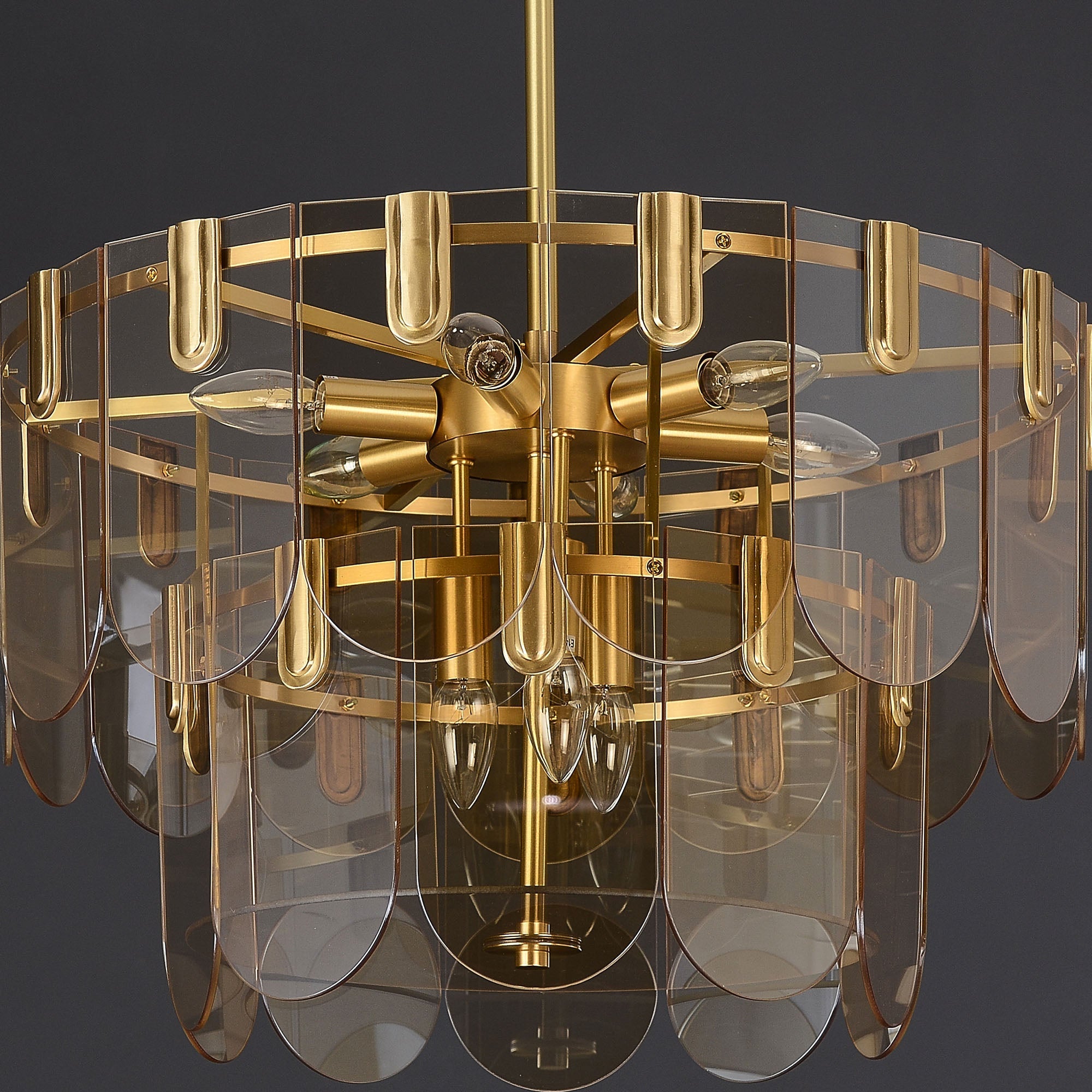 Evale Brass Glass Chandelier