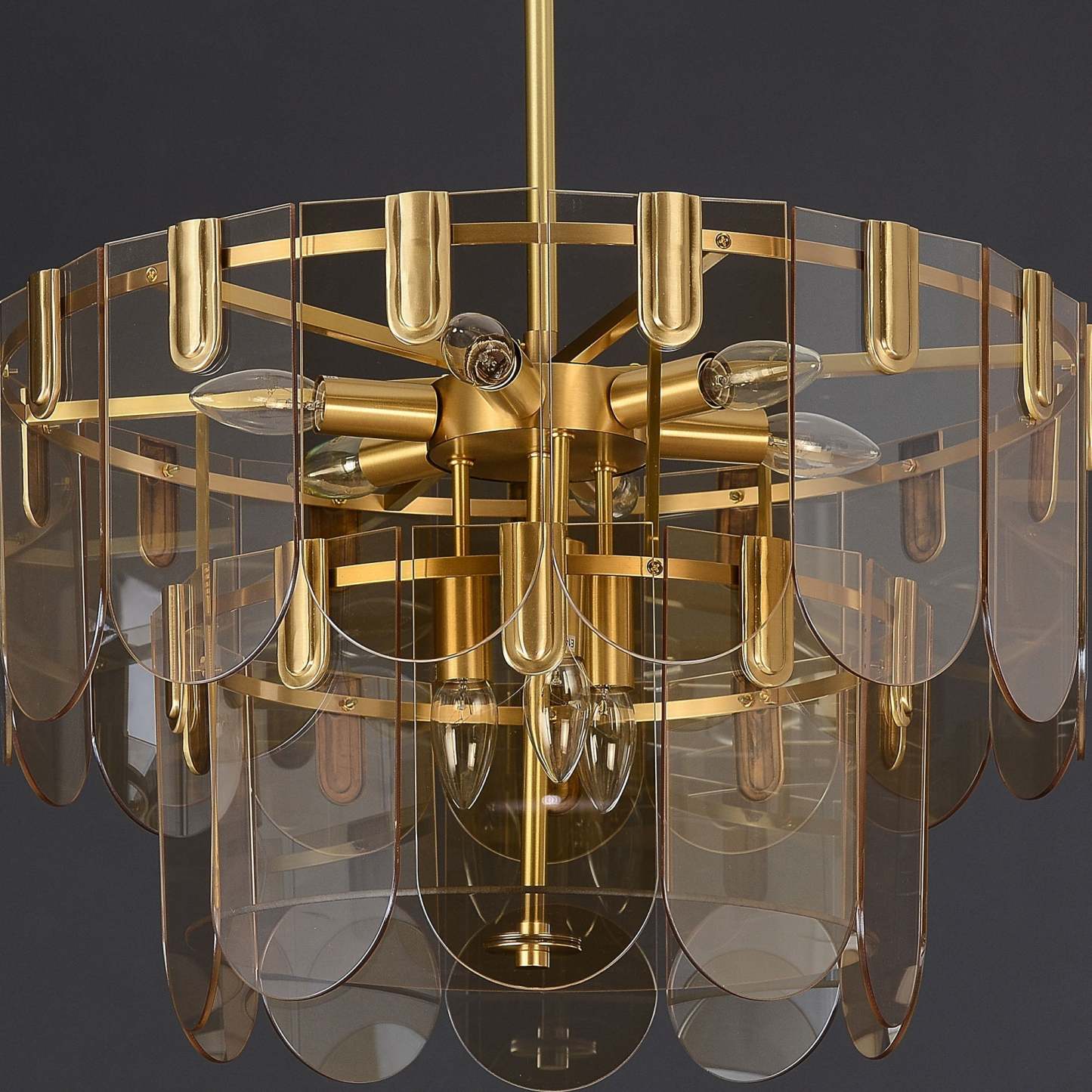 Evale Brass Glass Chandelier