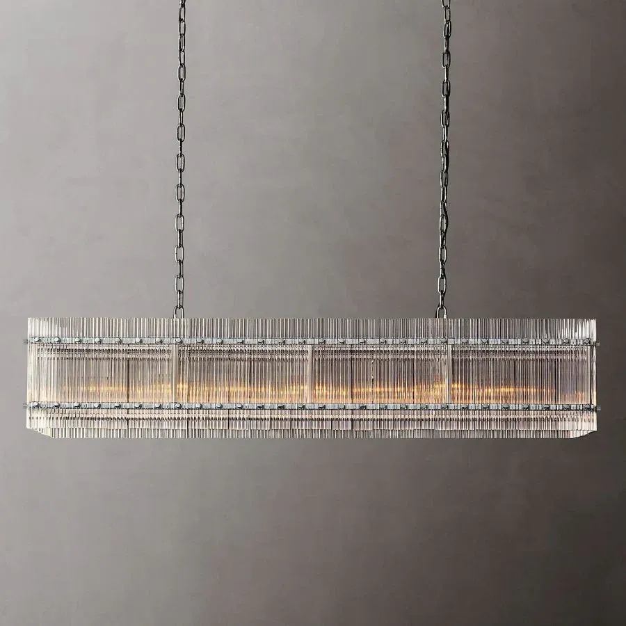San Marc Handmade Glass Rectangle Chandelier 54"