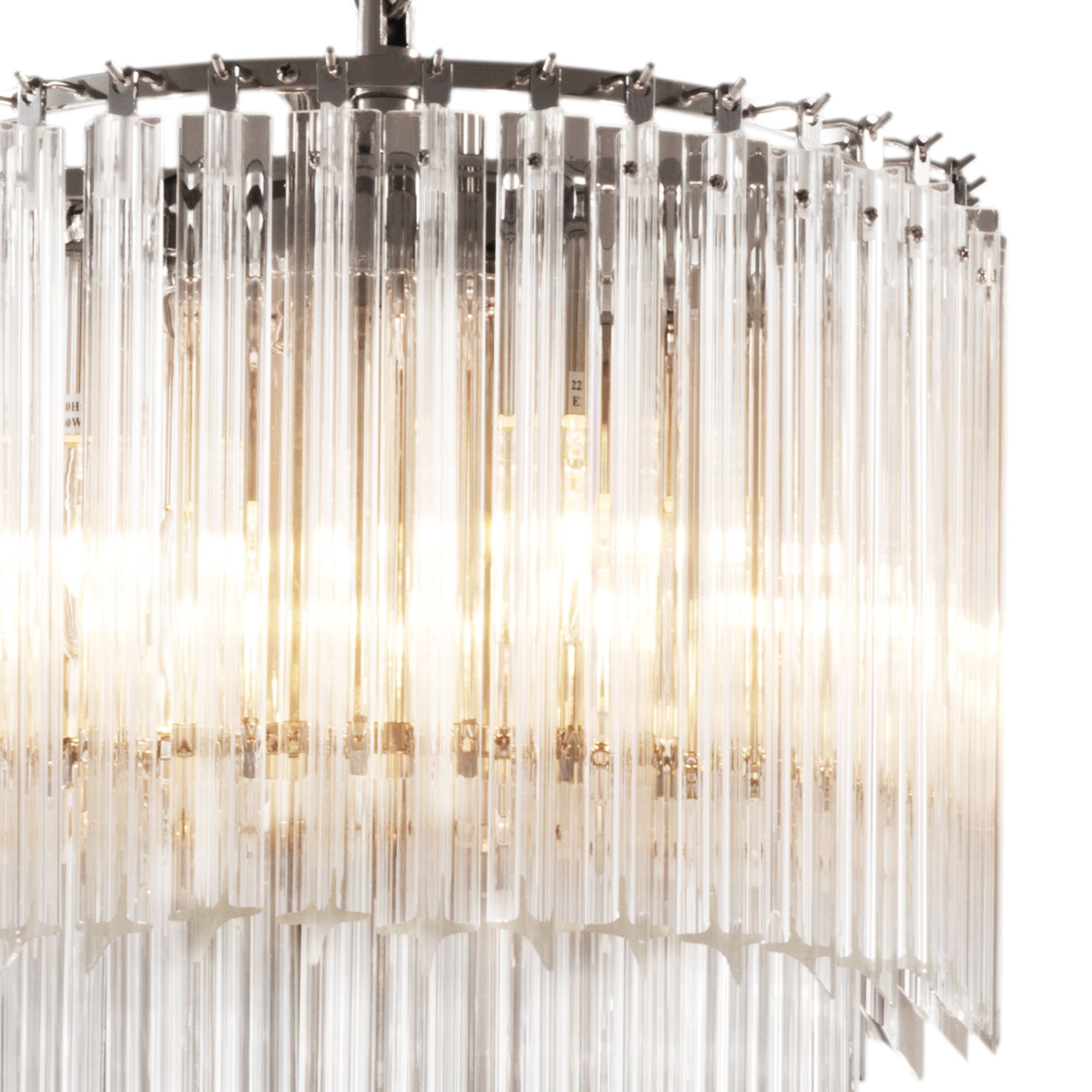 Alpina Modern Glass Chandelier - [Nickel]