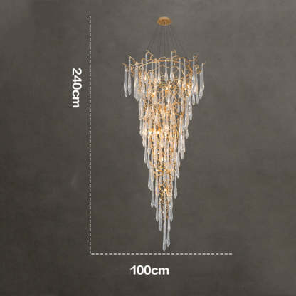 Ambos Crystal Droplet Branch Chandelier FOR Foyer