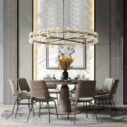 Arcades  Led Round Chandelier For Crystal Cup 36"