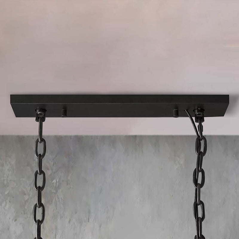 Halow Faceted Crystal Rectangular Chandelier 42"