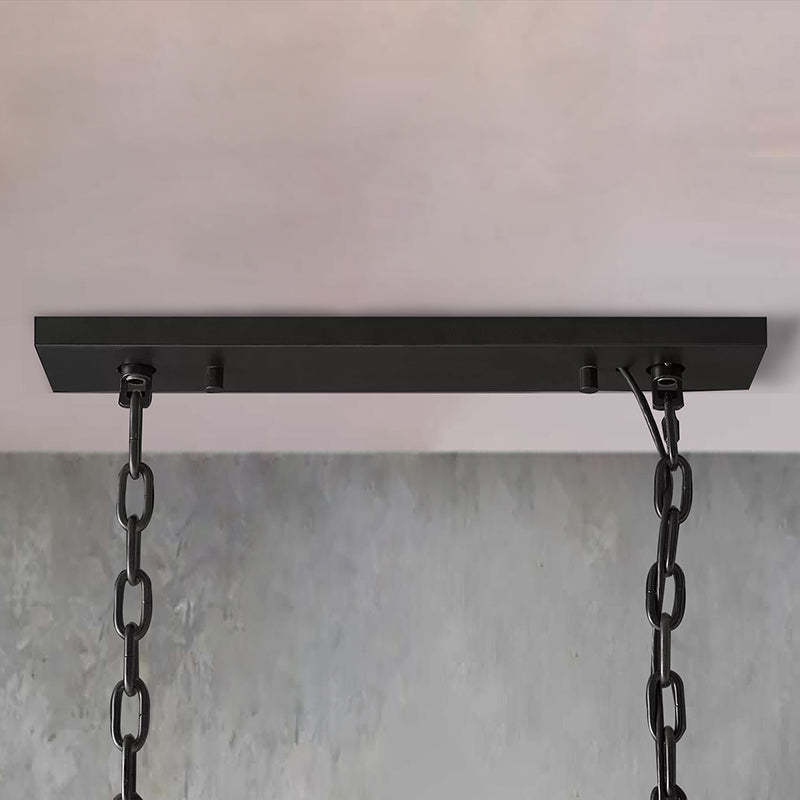 Halow Faceted Crystal Rectangular Chandelier 42"