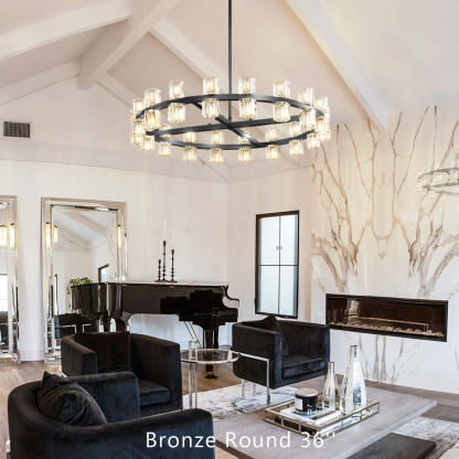 Arcades  Led Round Chandelier For Crystal Cup 36"