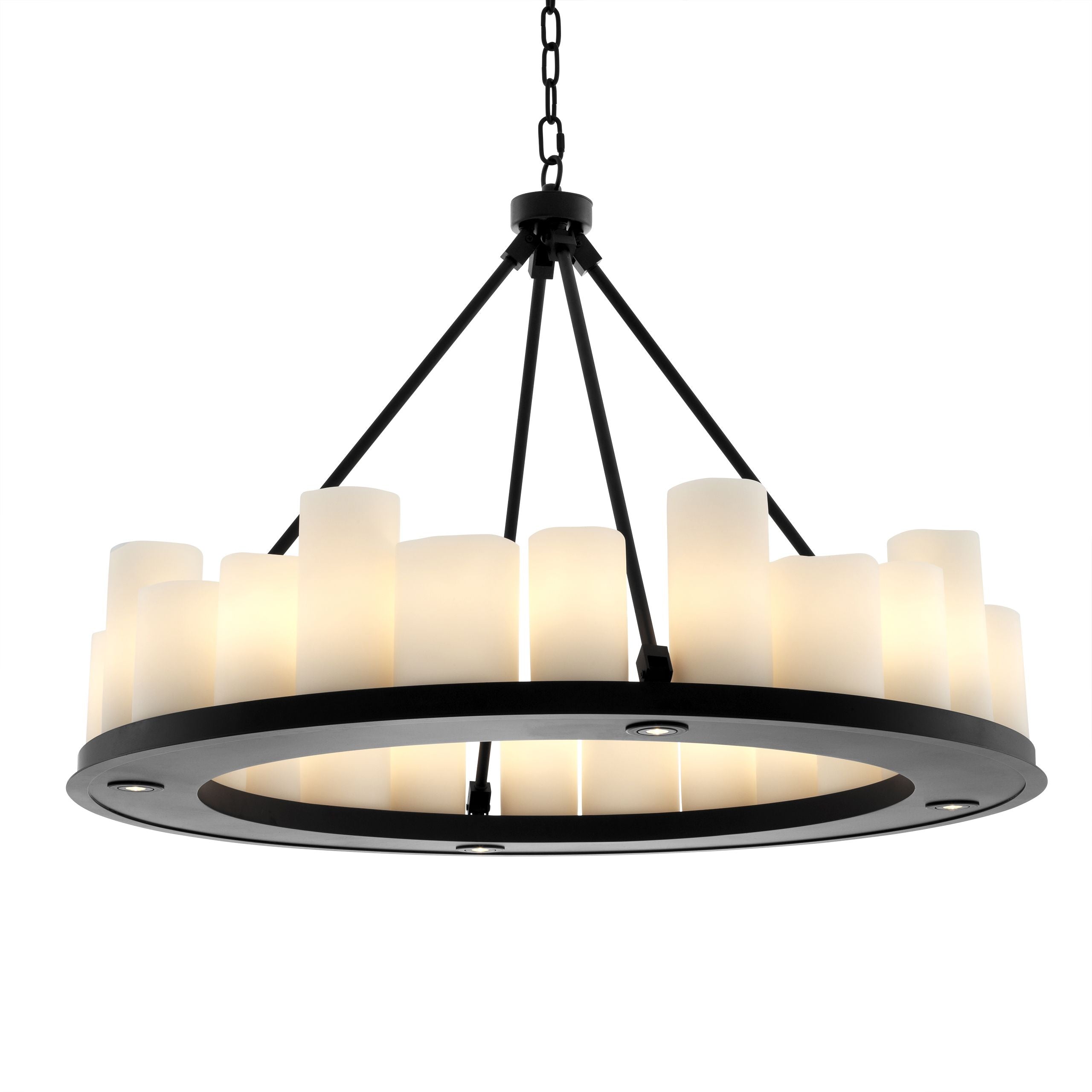 Commodore Ring Modern Chandelier - [Black/Brass]